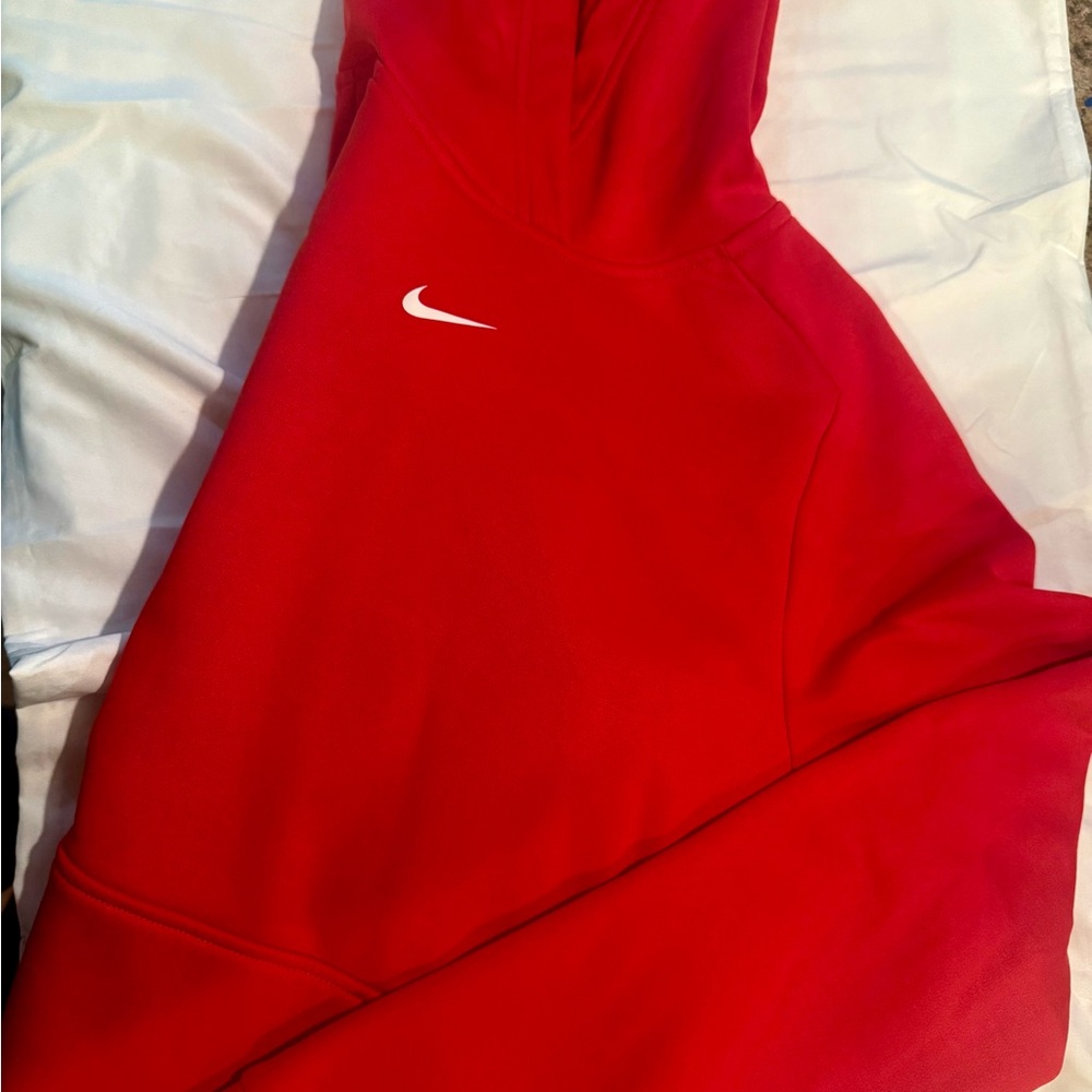 Nike Red Pullover Hoodie with White Swoosh